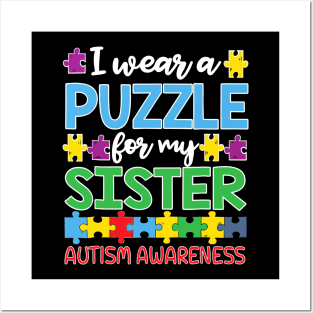 Autism Awareness Puzzle For My Sister Gift Classic Posters and Art